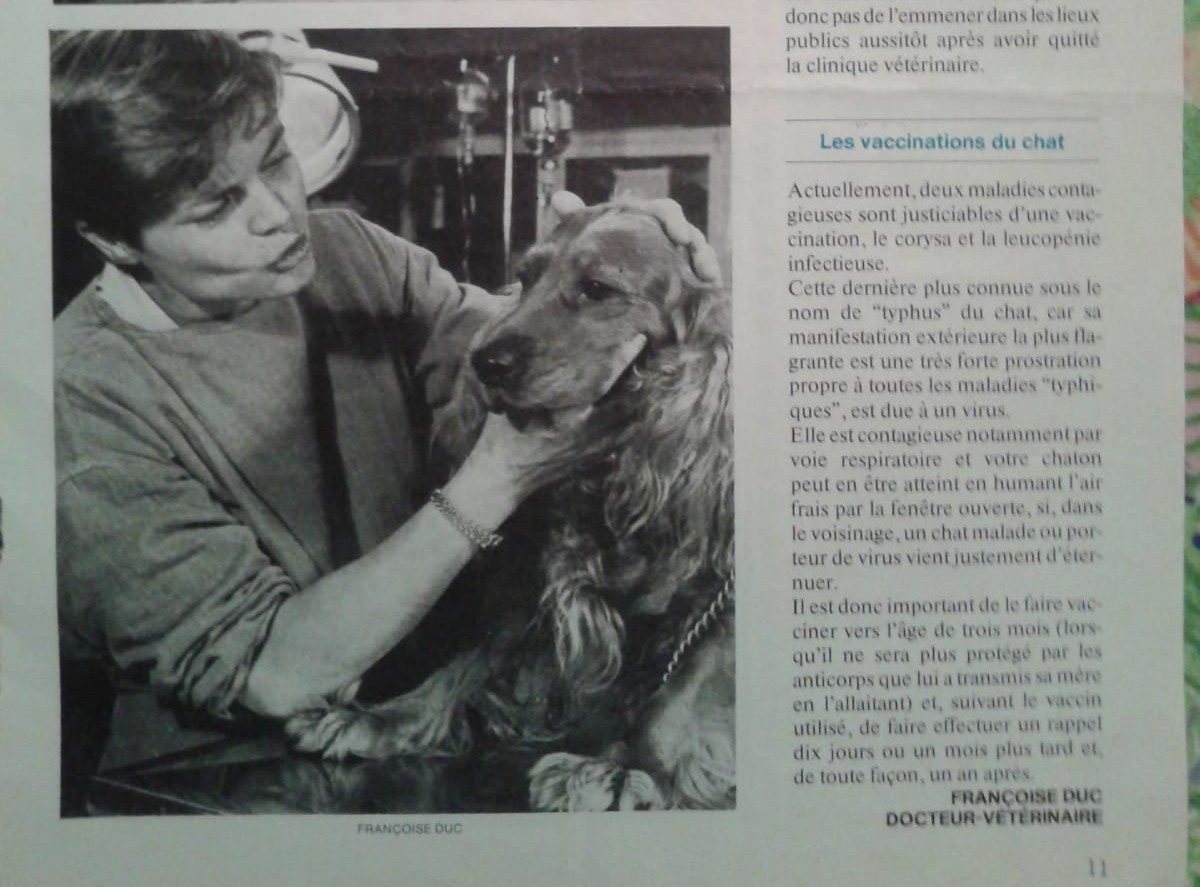 Article presse Françoise Duc Docteur Vétérinaire